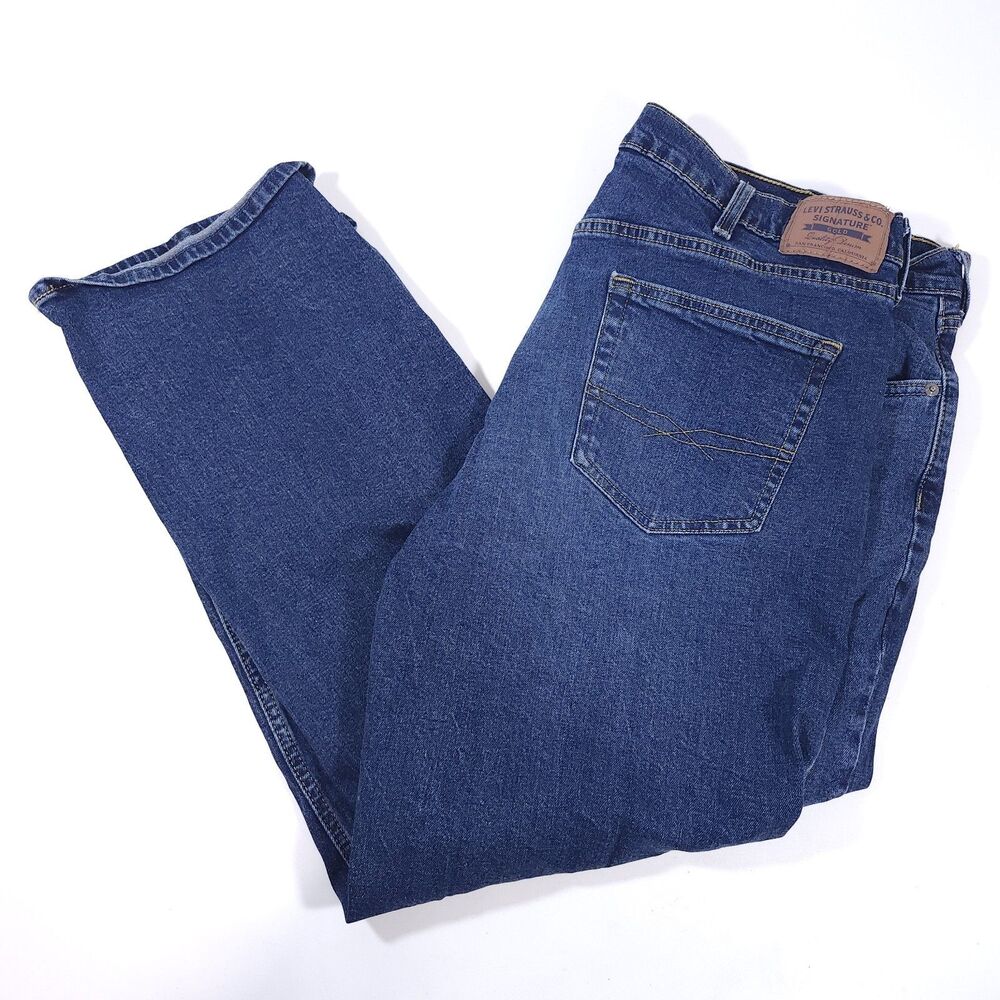 Levi Strauss Signature Gold Jeans Mens 42x30 Relaxed Straight Comfort Flex